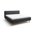 Antracito spalvos dvigulė lova audiniu dengta su sandėliavimo vieta su lovos grotelėmis 160x200 cm Mattis – Meise Möbel
