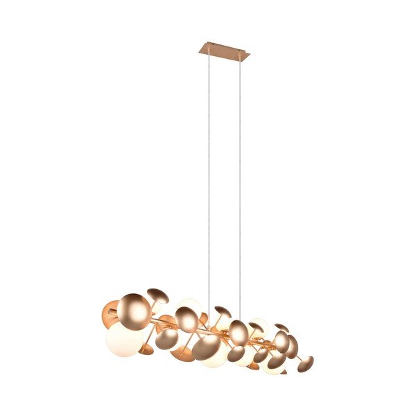 Kabantis šviestuvas baltos spalvos/auksinės spalvos su stiklo gaubtu Bubble – Trio Select-image-4