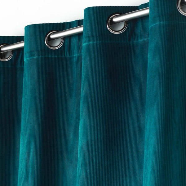 Iš kordinio velveto užuolaida mėlynos spalvos 140x260 cm Casual – douceur d'intérieur-image-1
