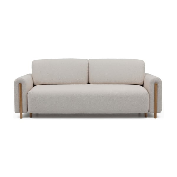 Pilkai smėlinės spalvos iš boucle sulankstoma/su sandėliavimo vieta sofa 244 cm Arcadova – ELTAP