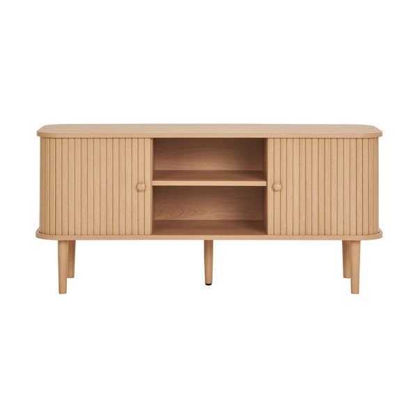 Natūralios spalvos TV spintelė iš pušies 113x51,5x40 cm Nikko – House Nordic