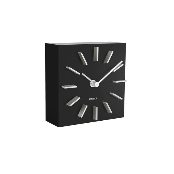 "Karlsson Discreet" juodos spalvos stalinis laikrodis, 15 x 15 cm