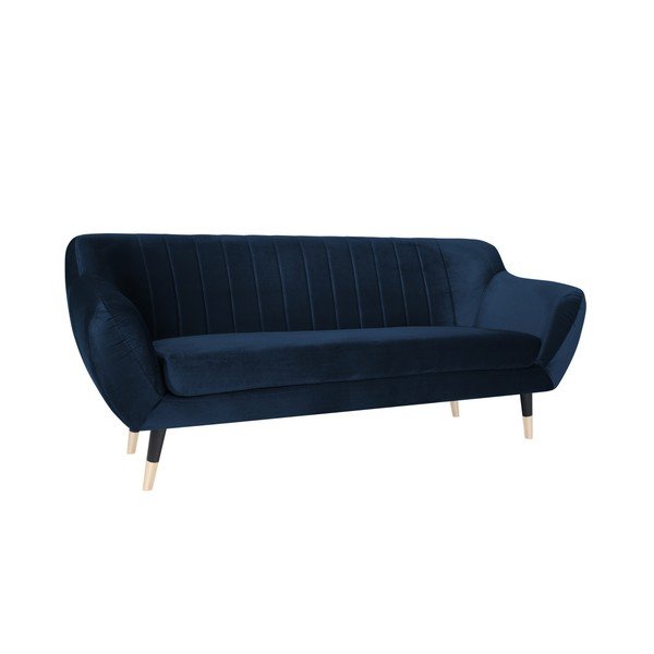 Tamsiai mėlyna sofa su juodomis kojomis Mazzini Sofos Benito, 188 cm-image-2