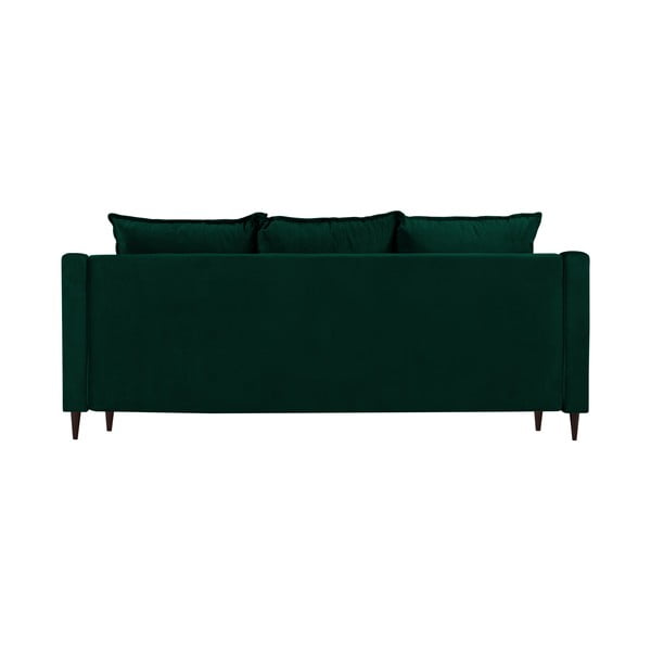 Tamsiai žalios spalvos aksominė sofa-lova su patalynės dėže Mazzini Sofas Freesia, 215 cm-image-3