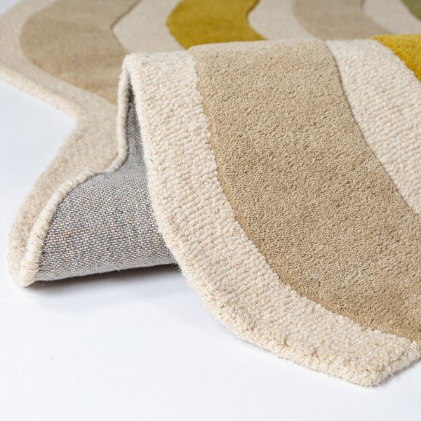Rankų darbo žalios spalvos/natūralios spalvos iš vilnos kilimas 200x290 cm Cascade Wool – Flair Rugs-image-4