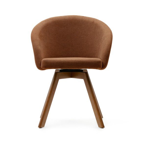 Rudos spalvos iš audinio valgomojo kėdė Marvin – Kave Home-image-3