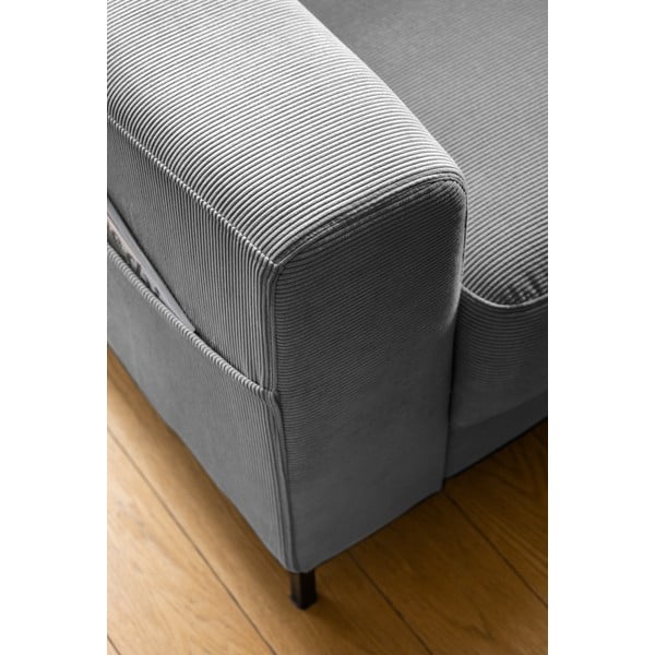 Iš kordinio velveto krėslas pilkos spalvos Lofty Lilly – Miuform-image-4