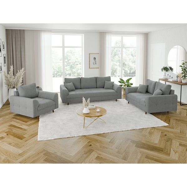 Pilkos spalvos iš boucle sofa 150 cm Ariella – Ropez-image-4
