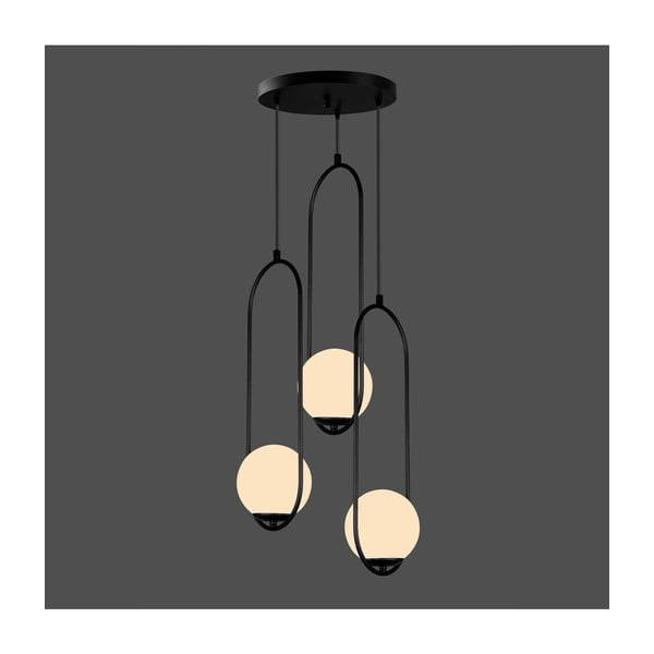 Juodas pakabinamas šviestuvas Squid Lighting Arch, aukštis 146 cm-image-1