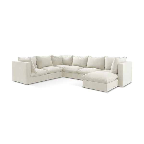 Smėlio spalvos kampinė sofa (su kairiuoju kampu/„U“ formos) Manao – Makamii