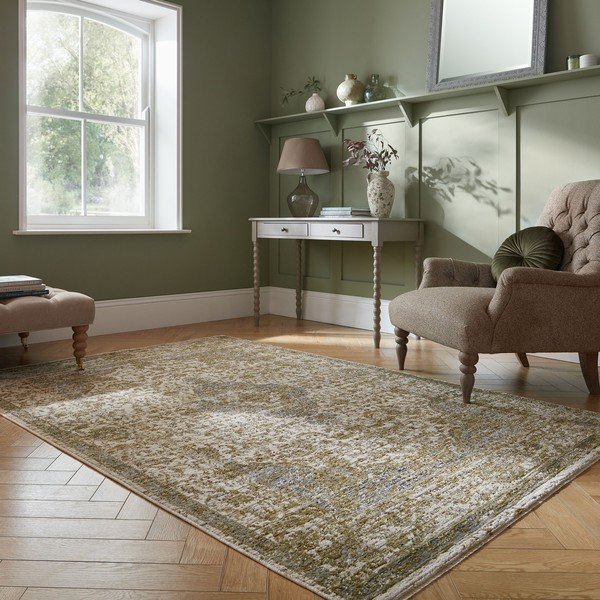 Žalios spalvos kilimas 200x300 cm Cordelia Vintage – Flair Rugs-image-1