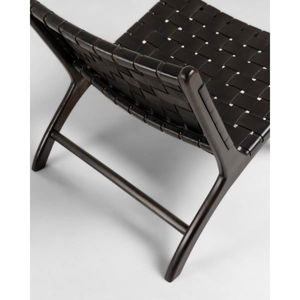 Juodas krėslas su pynimu Calixta - Kave Home-image-4