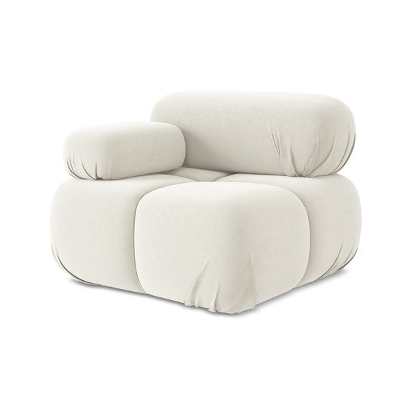 Baltos spalvos iš velveto modulinė sofos dalis (su kairiuoju kampu) Lokua – Makamii-image-2