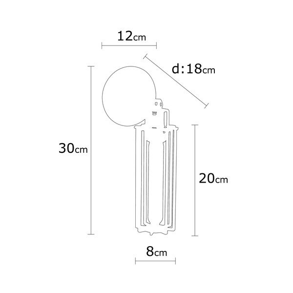 Sieninė lempa juodos spalvos ø 8 cm Likya – Opviq lights-image-4