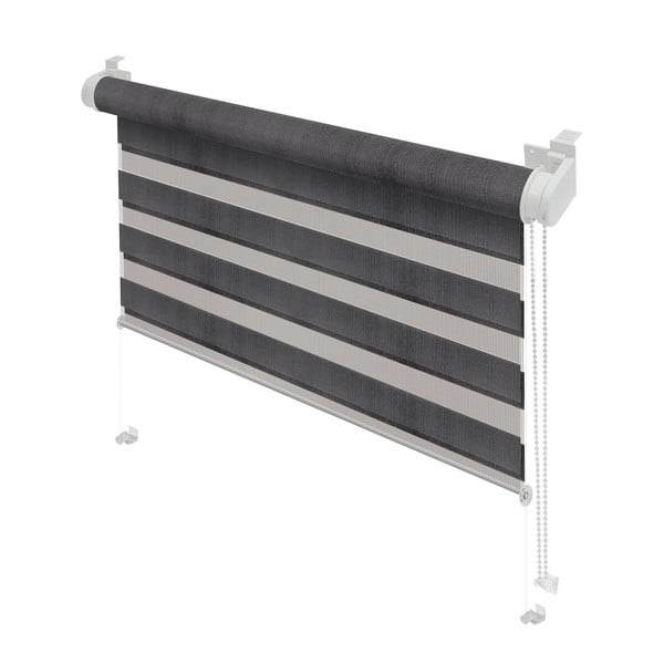 Tamsiai pilkos spalvos diena ir naktis roletai 97x150 cm Zebra – Gardinia-image-1