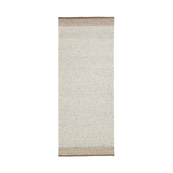 Apverčiamas/rankų darbo smėlio spalvos iš vilnos kilimas 80x200 cm Nifelia – Kave Home
