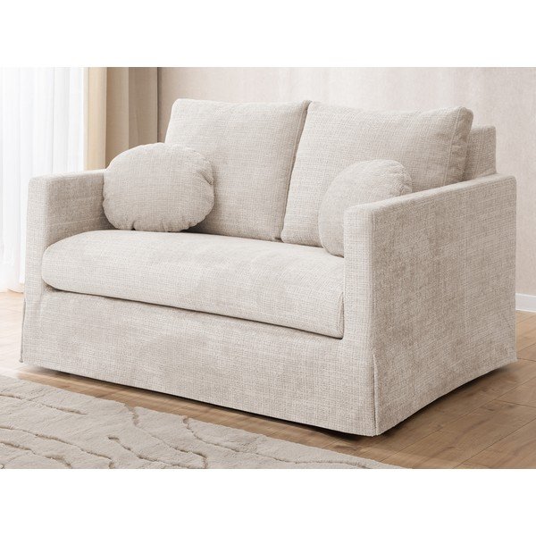 Kreminės spalvos sofa 140 cm Paphos – Ropez-image-2