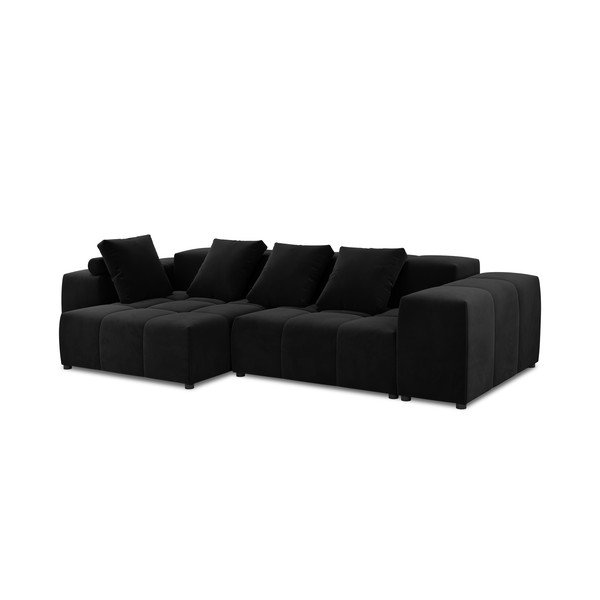 Juodo aksomo kampinė sofa (kintama) Rome Velvet - Cosmopolitan Design-image-2