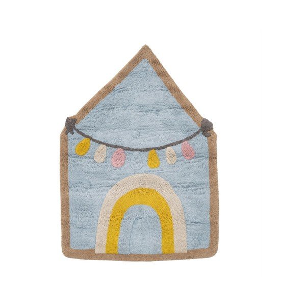 Iš medvilnės vaikiškas kilimas šviesiai mėlynos spalvos 74x100 cm House – Ixia