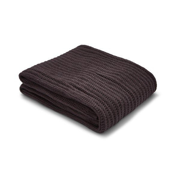 Tamsiai ruda megzta lovatiesė "Catherine Lansfield Knit", 125 x 150 cm