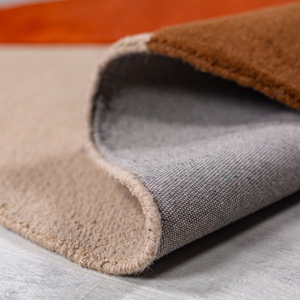 Rankų darbo raudonos plytų spalvos iš vilnos apvalios formos kilimas ø 200 cm Mia Segment – Flair Rugs-image-3