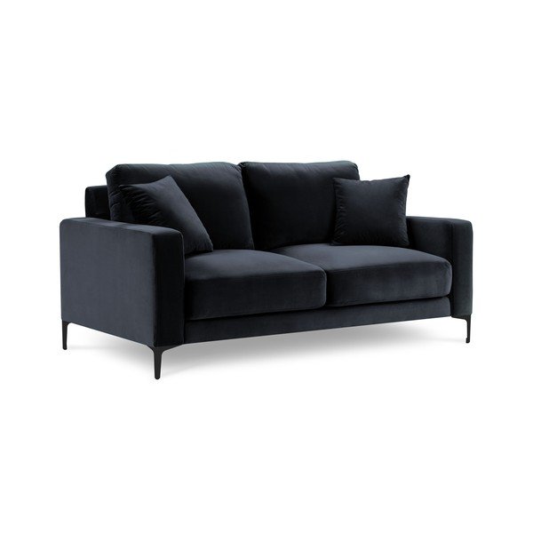 Tamsiai mėlyna aksominė sofa Kooko Home Harmony, 158 cm-image-2