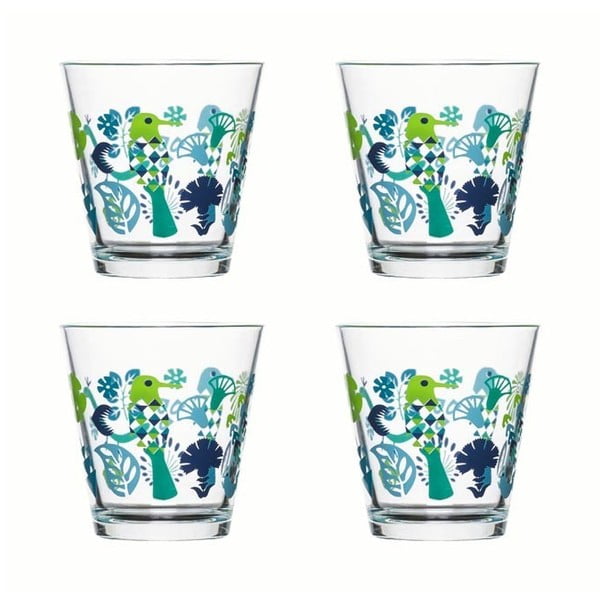 4 "Sagaform Fantasy" stiklinių rinkinys, 200 ml, žalios/mėlynos spalvos
