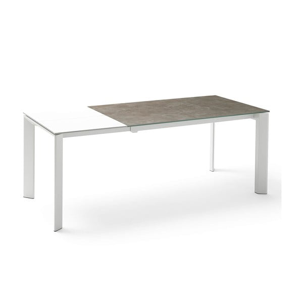Rudai baltas sulankstomas valgomojo stalas "Tamara", ilgis 160/240 cm
