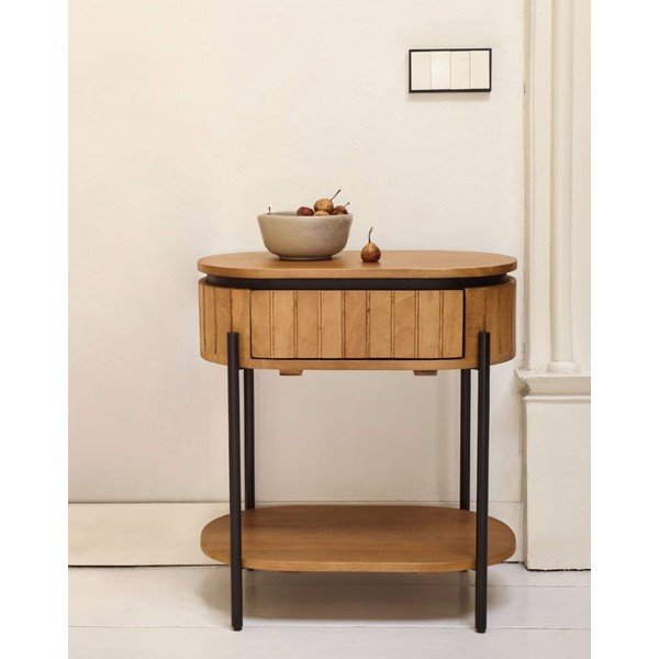 Mango medienos naktinis staliukas Licia - Kave Home-image-1