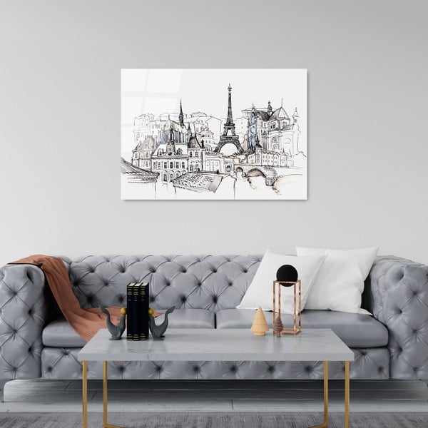 Paveikslas ant stiklo 70x100 cm Paris - Wallity-image-3