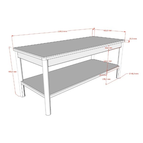 Natūralios spalvos medžio masyvo/iš MDF plokštės suolas Olive – Vipack-image-2