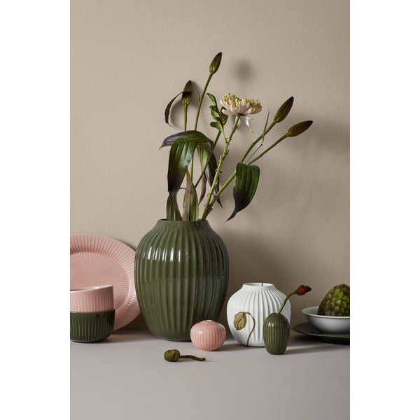 Tamsiai žalia molinė vaza Kähler Design, aukštis 25,5 cm-image-1