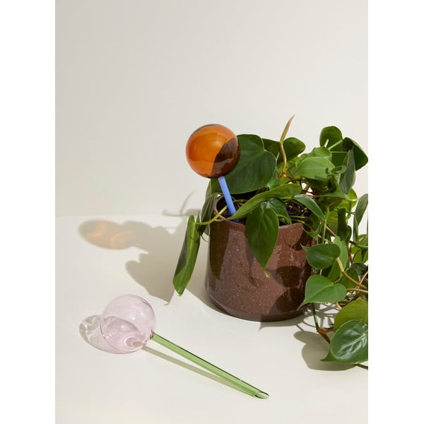 Mėlynai rudos spalvos stiklinis laistytuvas Flora - Hübsch-image-2