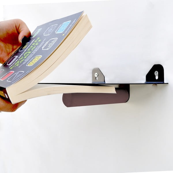 Iš metalo sieninės lentynos juodos spalvos 2 vnt. 21 cm Rod – Kalune Design-image-2