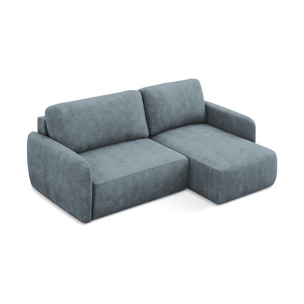 Pilkai mėlynos spalvos iš šenilinio audinio sulankstoma/su sandėliavimo vieta kampinė sofa (su dešiniuoju kampu/su gultu) Lilo – Makamii-image-4