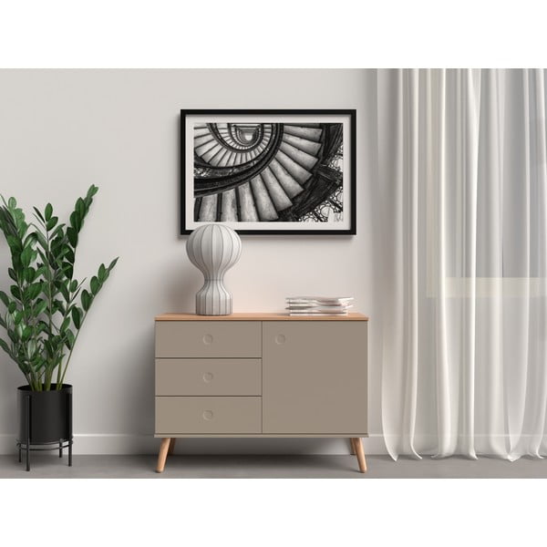 Žema šoninė spintelė rudos spalvos iš ąžuolo 109x79 cm Dot – Tenzo-image-1