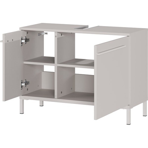 Kreminės spalvos matinis spintelė po kriaukle 80x59 cm Laurino – Germania-image-2