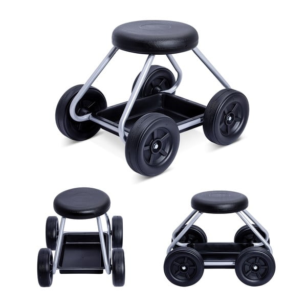 Sodo taburetė juodos spalvos/pilkos spalvos Secura – Maximex-image-3