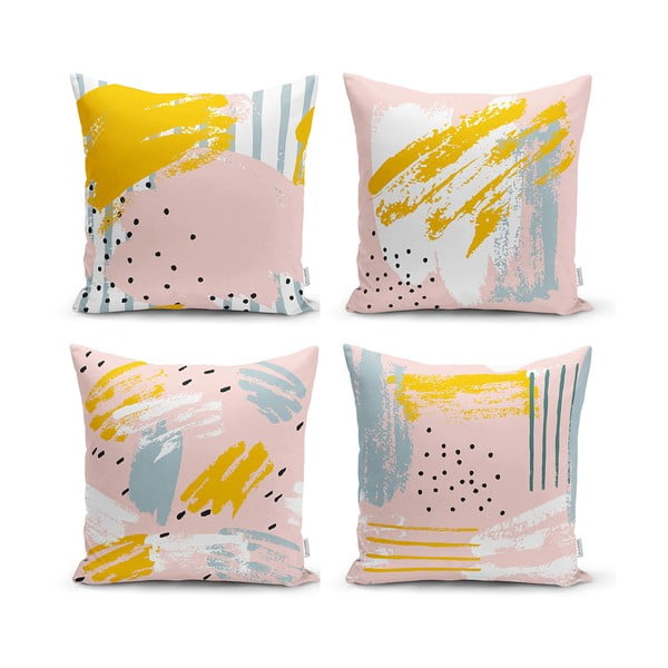 4 dekoratyvinių pagalvėlių užvalkalų rinkinys Minimalistiniai pagalvėlių užvalkalai Pastelinio dizaino, 45 x 45 cm