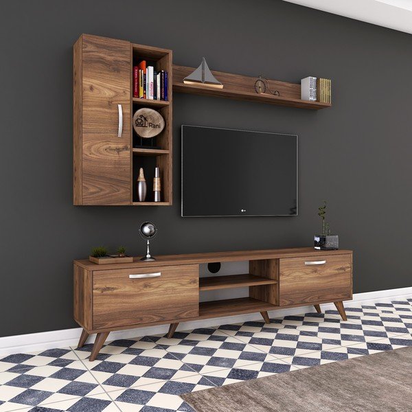 Televizoriaus komodos, sieninių lentynų ir spintelių rinkinys Wren-image-3