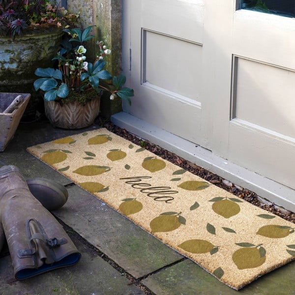 Iš kokoso pluošto grindų kilimėlis 40x120 cm Hello Lemons – Artsy Doormats-image-1