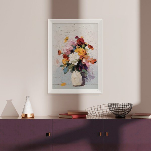 Spausdintas paveikslas su rėmeliu 56x75 cm White Vase – Styler-image-1