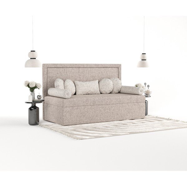 Viengulė lova šviesiai rudos spalvos audiniu dengta 80x200 cm Scala – Maison de Rêve-image-2