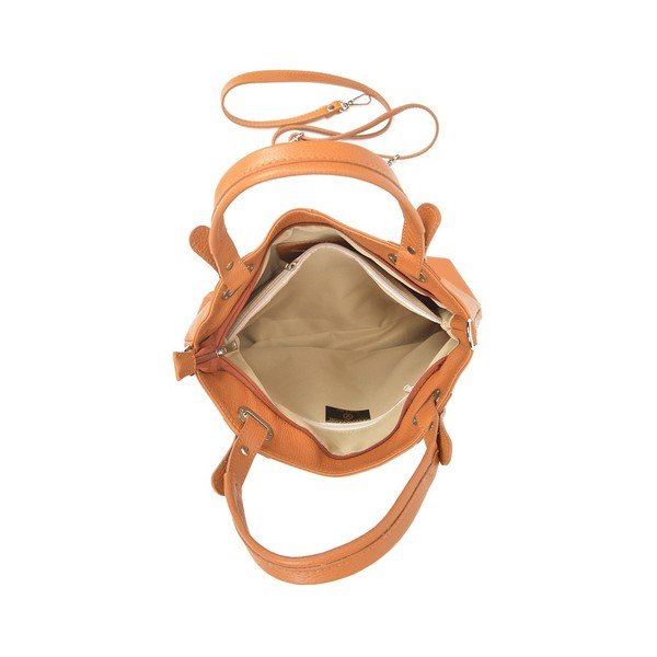 Konjako spalvos odinė rankinė Luisa Vannini Tote-image-4