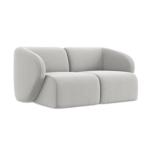Šviesiai pilkos spalvos sofa iš velveto 174 cm Lani – Makamii-image-1