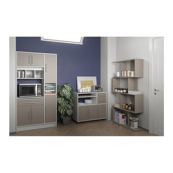 Pilka mobili virtuvės spintelė su lentynomis TemaHome Marius-image-2