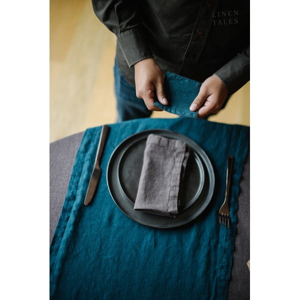 2 tamsiai pilkų lininių servetėlių rinkinys Linen Tales-image-3