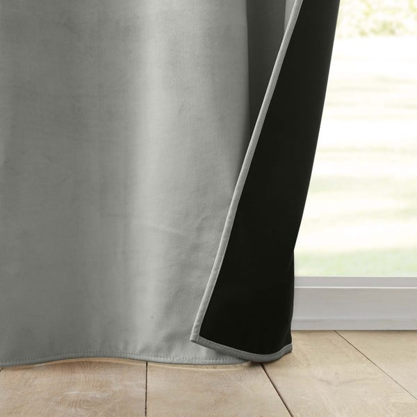 Pilkos spalvos iš velveto termo užuolaida 140x260 cm Polarchic – douceur d'intérieur-image-4