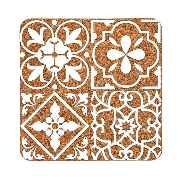 Kamštinis kilimėlis su baltu "Ladelle Marocco" raštu