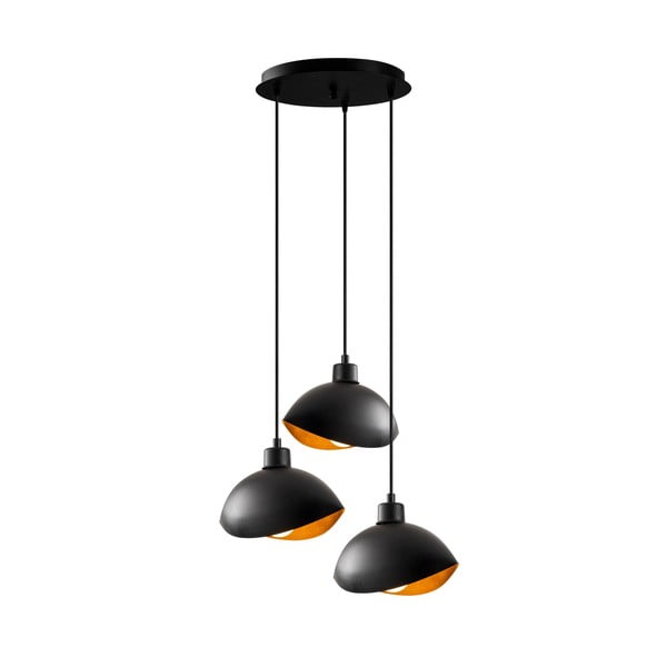 Kabantis šviestuvas juodos spalvos ø 50 cm su metaliniu gaubtu Sivani – Opviq lights